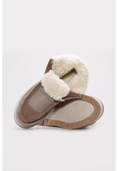 Ayakkabihane Kaliteli Hakiki Deri Vizon Yüksek Taban Kadın Bot AH08409192613257