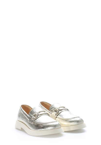 Laviovil İçi Dışı Hakiki Deri Altın Kadın Casual Ayakkabı AH08210261211