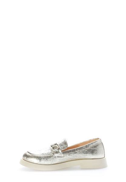 Laviovil İçi Dışı Hakiki Deri Altın Kadın Casual Ayakkabı AH08210261211