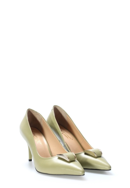 Laviovil İçi Dışı Hakiki Deri Avakado Kadın İnce Topuklu Ayakkabı AH082152613215