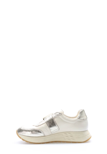 Laviovil İçi Dışı Hakiki Deri Bej Altın Kadın Spor Ayakkabı AH080102618902