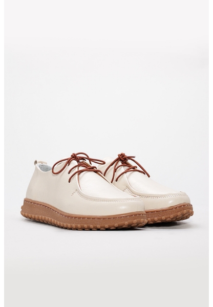 Laviovil İçi Dışı Hakiki Deri Bej Poli Kadın Casual Günlük Ayakkabı AH085832612715