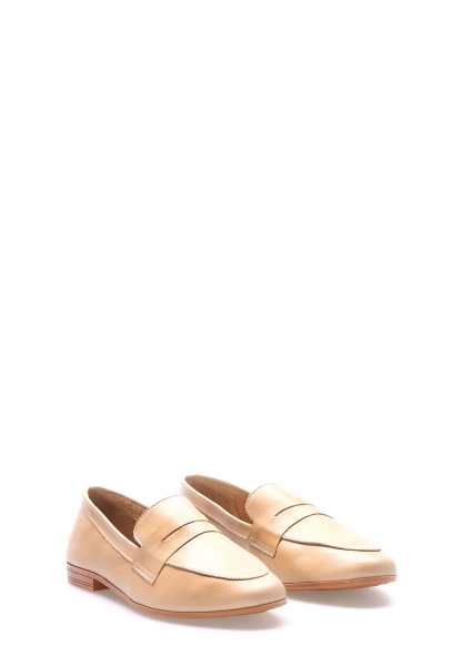 Laviovil İçi Dışı Hakiki Deri Bej Rahat Kadın Babet Ayakkabı AH084192615151321