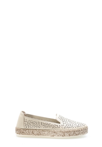 Laviovil İçi Dışı Hakiki Deri Bej Şık Kadın Casual Ayakkabı AH081392612106