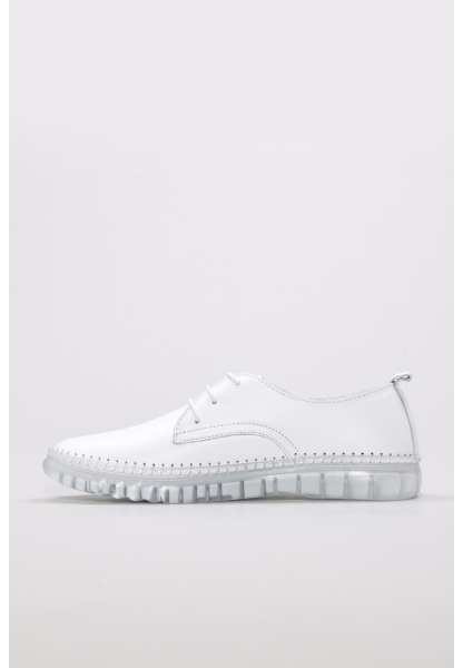 Laviovil İçi Dışı Hakiki Deri Beyaz Bağcıklı Kadın Casual Günlük Ayakkabı AH086092615171