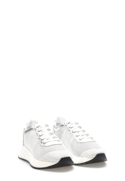 Laviovil İçi Dışı Hakiki Deri Beyaz Gümüş Kadın Casual Ayakkabı AH0801026185698