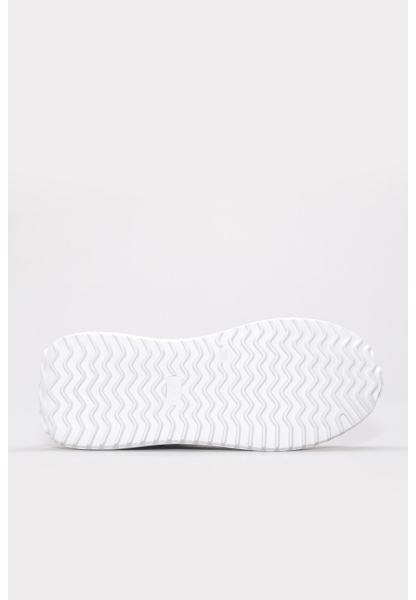 Laviovil İçi Dışı Hakiki Deri Beyaz Gümüş Kadın Spor Ayakkabı AH081362619136