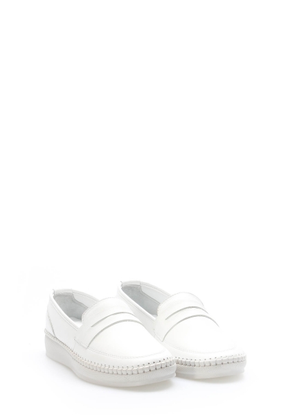 Laviovil İçi Dışı Hakiki Deri Beyaz Kadın Yürüyüş Ayakkabısı AH081642612124