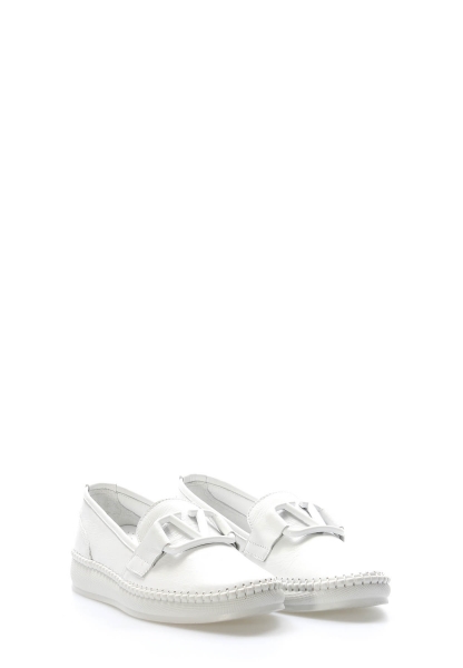 Laviovil İçi Dışı Hakiki Deri Beyaz Poli Taban Kadın Ayakkabı AH081642612149