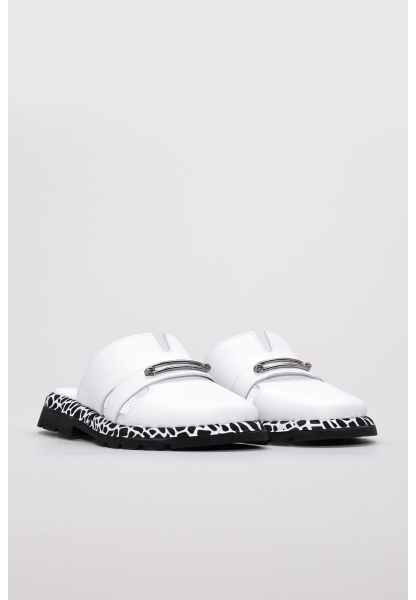 Laviovil İçi Dışı Hakiki Deri Beyaz Rahat Kadın Düz Terlik AH0871026191026