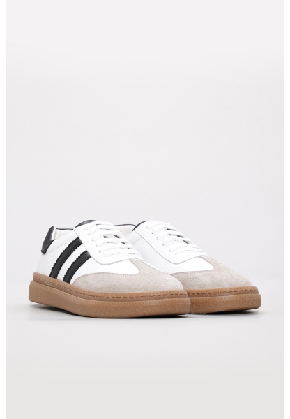 Laviovil İçi Dışı Hakiki Deri Beyaz Siyah Kadın Casual Günlük Ayakkabı AH08934261233