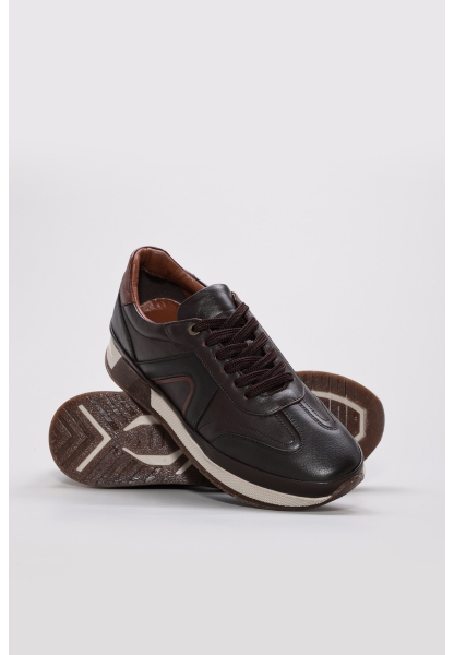 Laviovil İçi Dışı Hakiki Deri Kahve Erkek Spor Sneaker Ayakkabı AH082451311122