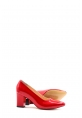 Laviovil İçi Dışı Hakiki Deri Kırmızı Rugan Kadın Kalın Topuklu Ayakkabı AH08064261462
