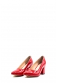 Laviovil İçi Dışı Hakiki Deri Kırmızı Rugan Kadın Kalın Topuklu Ayakkabı AH08064261462