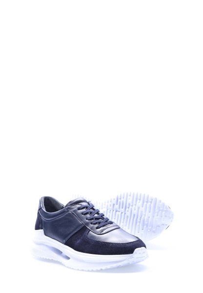 Laviovil İçi Dışı Hakiki Deri Lacivert EVA Erkek Spor Sneaker Ayakkabı AH08154131708385