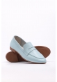 Laviovil İçi Dışı Hakiki Deri Mavi Kadın Babet Ayakkabı AH084192615151321