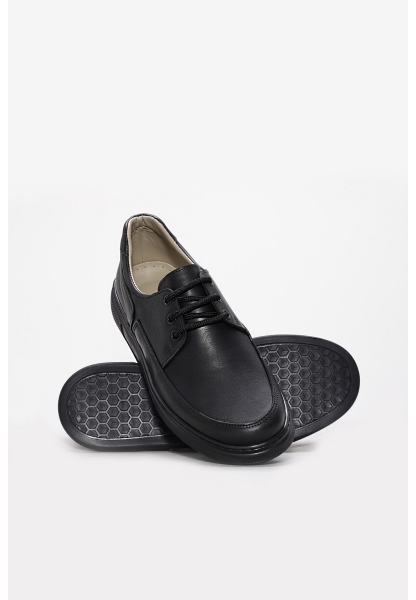 Laviovil İçi Dışı Hakiki Deri Siyah Bağcıklı Erkek Çocuk Klasik Ayakkabı AH08770711722