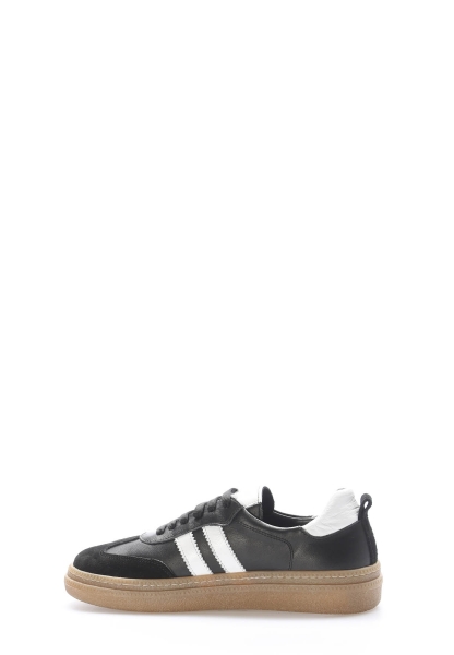 Laviovil İçi Dışı Hakiki Deri Siyah Beyaz Poli Taban Kadın Casual Ayakkabı AH08217261877