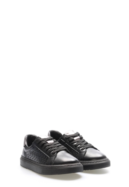 Laviovil İçi Dışı Hakiki Deri Siyah Çelik Kadın Casual Ayakkabı AH0875726125117