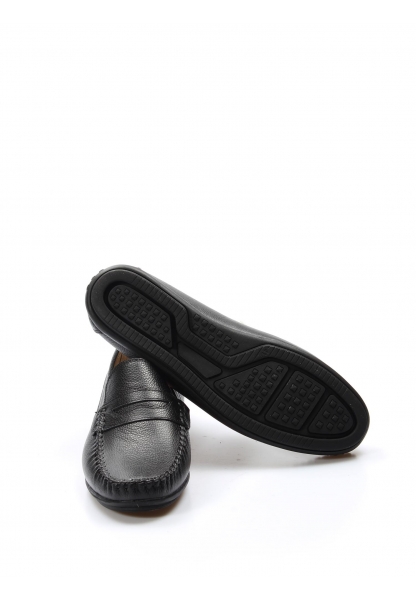 Laviovil Siyah İçi Dışı Gerçek Hakiki Deri Kauçuk Taban Loafer Erkek Ayakkabı LV336281311218