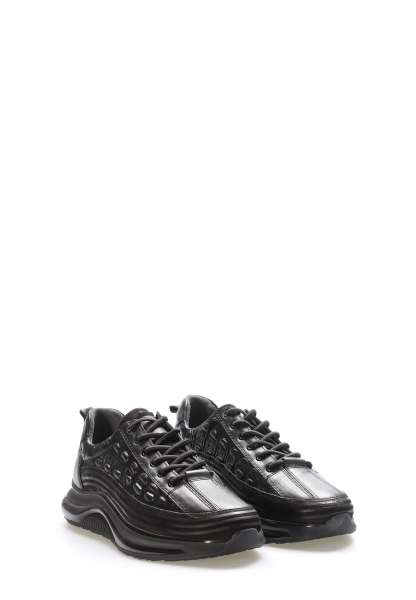 Laviovil İçi Dışı Hakiki Deri Siyah Erkek Spor Sneaker Ayakkabı AH081261311109