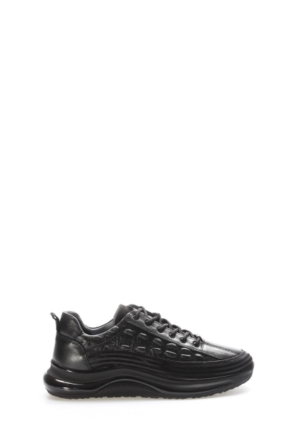Laviovil İçi Dışı Hakiki Deri Siyah Erkek Spor Sneaker Ayakkabı AH081261311109