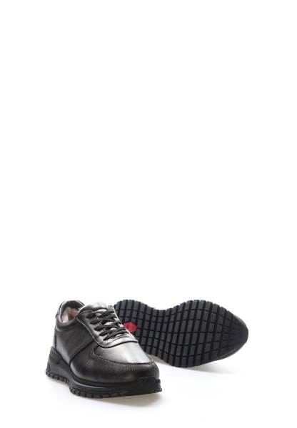 Laviovil İçi Dışı Hakiki Deri Siyah Erkek Spor Sneaker Ayakkabı AH08154111317186