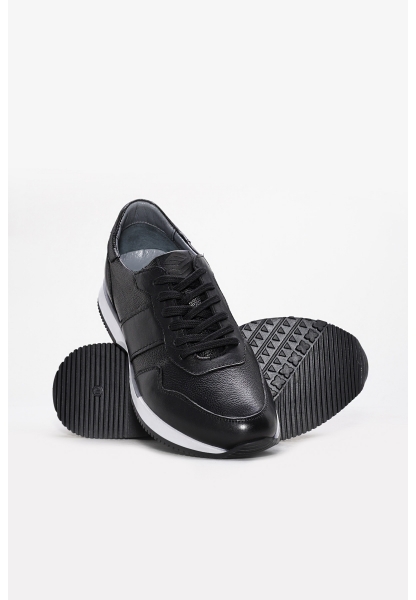 Laviovil İçi Dışı Hakiki Deri Siyah Erkek Spor Sneaker Ayakkabı AH0824113111095