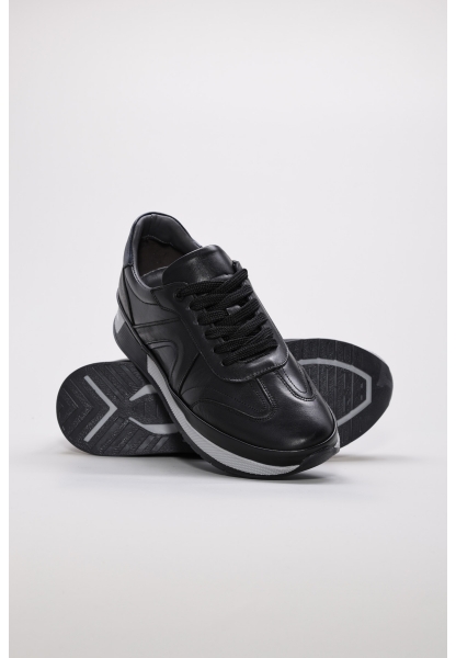 Laviovil İçi Dışı Hakiki Deri Siyah Erkek Spor Sneaker Ayakkabı AH082451311122