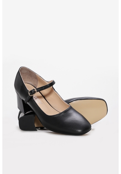 Laviovil İçi Dışı Hakiki Deri Siyah Kadın Topuklu Ayakkabı AH08064261474