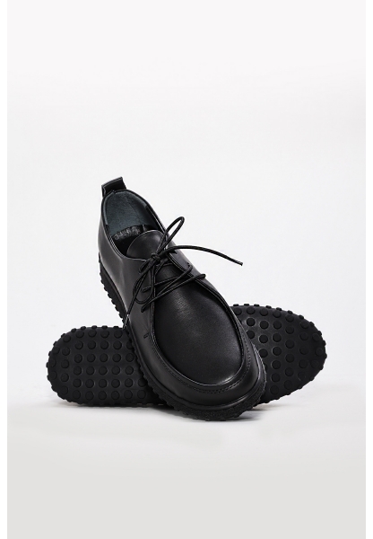 Laviovil İçi Dışı Hakiki Deri Siyah Poli Kadın Casual Günlük Ayakkabı AH085832612715