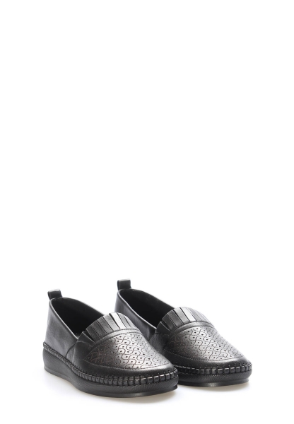 Laviovil İçi Dışı Hakiki Deri Siyah Rahat Kadın Casual Ayakkabı AH081642612129