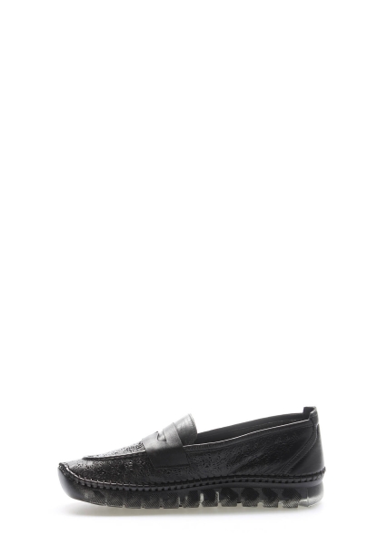 Laviovil İçi Dışı Hakiki Deri Siyah Rahat Kadın Casual Ayakkabı AH08609261740122723