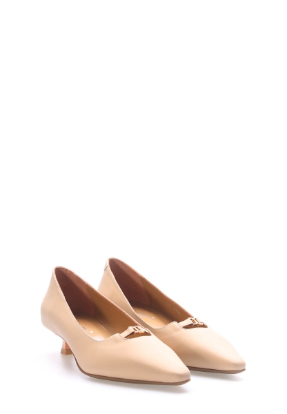 Laviovil İçi Dışı Hakiki Deri Vizon Şık Kadın Kısa Topuklu Ayakkabı AH0801926125787