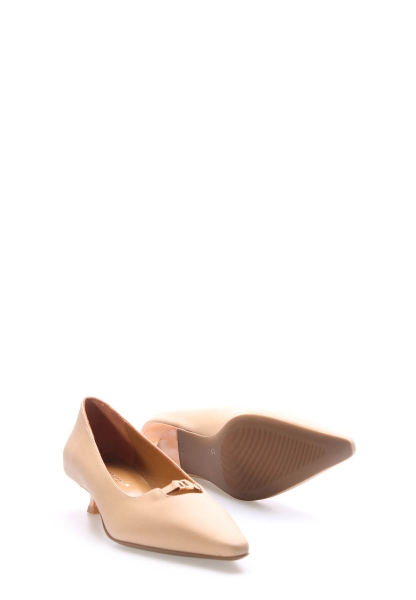 Laviovil İçi Dışı Hakiki Deri Vizon Şık Kadın Kısa Topuklu Ayakkabı AH0801926125787