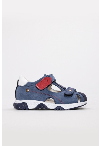 Laviovil İçi Dışı Hakiki Nubuk Deri Lacivert Unisex Çocuk Sandalet AH08006243111107