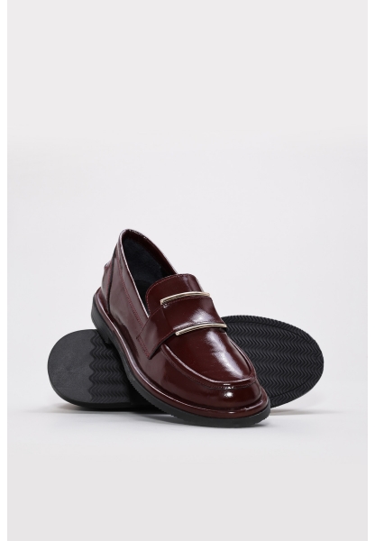 Laviovil İçi Dışı Hakiki Rugan Deri Bordo Kadın Casual Günlük Ayakkabı AH0824626140329