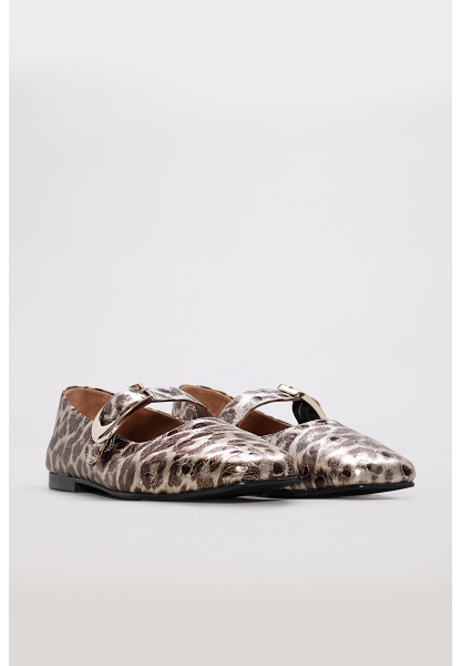 Laviovil İçi Dışı Hakiki Rugan Deri Leopar Rahat Kadın Babet Ayakkabı AH082102619862