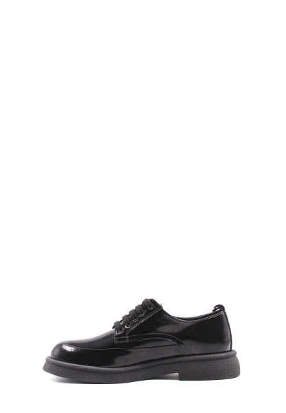 Laviovil İçi Dışı Hakiki Rugan Deri Siyah Bağcıklı Kadın Casual Ayakkabı AH0821726121007