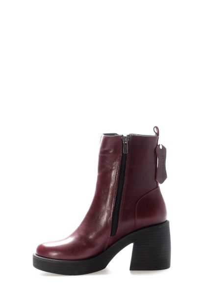 Laviovil İçi Kürklü Dışı Hakiki Deri Bordo Kadın Kalın Topuklu Bot AH0821711261065808