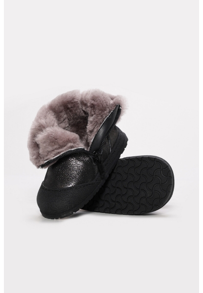 Laviovil İçi Kürklü Dışı Hakiki Deri Çelik Unisex Çocuk Bot AH08157112412818