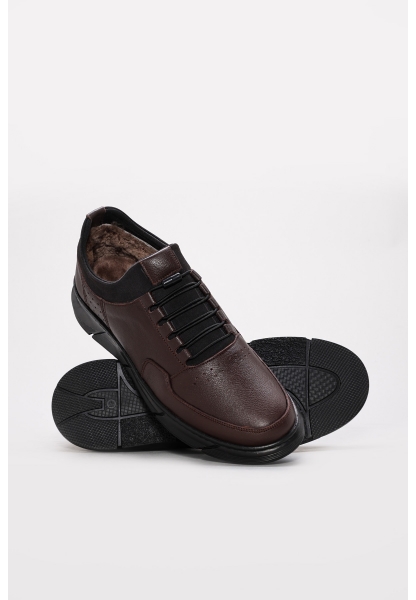 Laviovil İçi Kürklü Dışı Hakiki Deri Kahve Erkek Casual Günlük Ayakkabı AH0812611131242