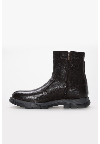 Laviovil İçi Kürklü Dışı Hakiki Deri Kahve Fermuarlı Erkek Klasik Bot AH082491113185180