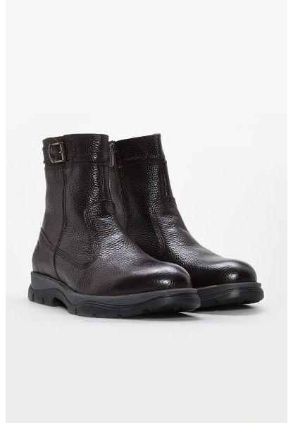 Laviovil İçi Kürklü Dışı Hakiki Deri Kahve Fermuarlı Erkek Klasik Bot AH082491113185180