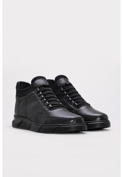 Laviovil İçi Kürklü Dışı Hakiki Deri Siyah Erkek Spor Bot AH0812611131831