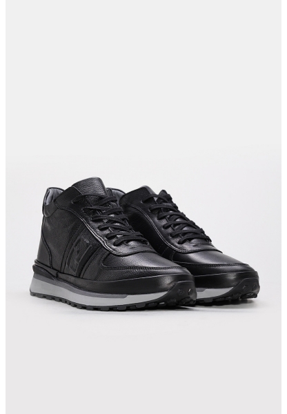 Laviovil İçi Kürklü Dışı Hakiki Deri Siyah Erkek Spor Bot AH0860011131434