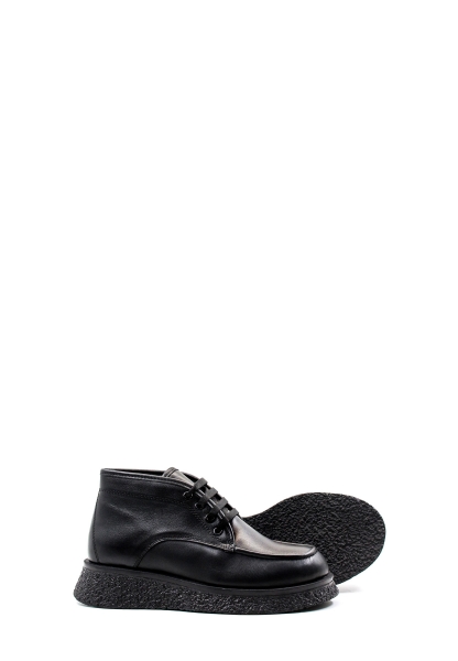 Laviovil İçi Kürklü Dışı Hakiki Deri Siyah Kadın Kalın Taban Bot AH0821711261615