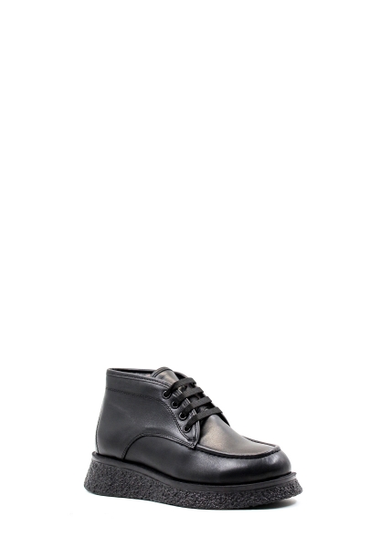 Laviovil İçi Kürklü Dışı Hakiki Deri Siyah Kadın Kalın Taban Bot AH0821711261615