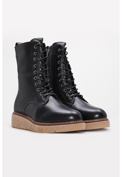 Laviovil İçi Kürklü Dışı Hakiki Deri Siyah Kadın Postal Bot AH08657112612609