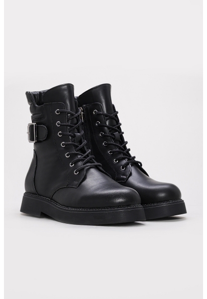 Laviovil İçi Kürklü Dışı Hakiki Deri Siyah Kadın Postal Bot AH08657112612611